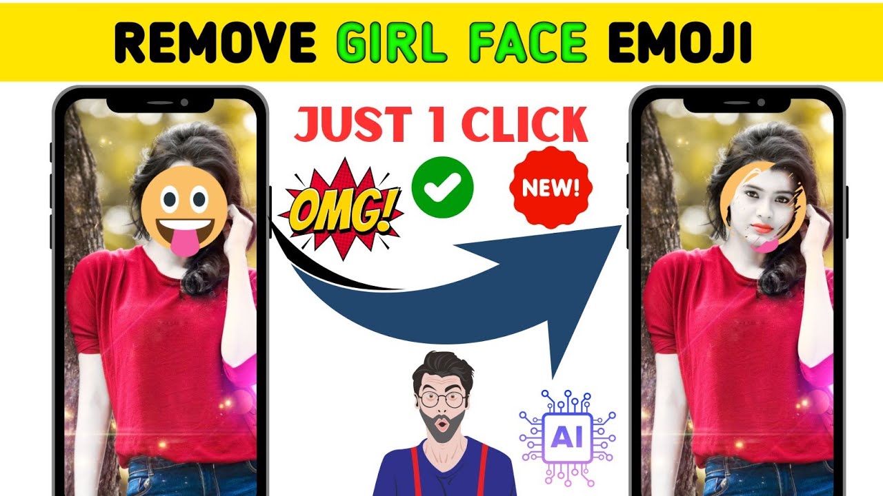 remove emoji from girl face